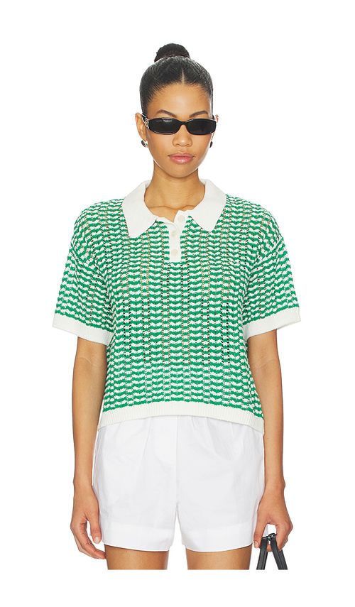Stitches & Stripes Tinsley Polo Tee in Green. M. Also in L