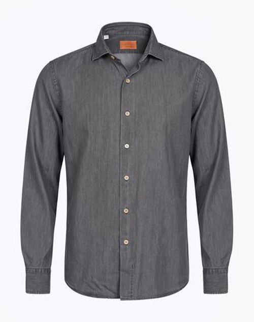Man Denim shirt Grey Size 16 Cotton