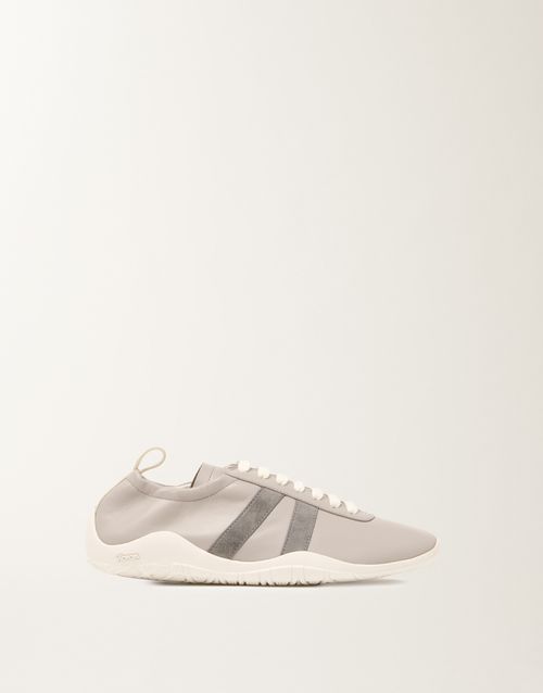 Vintage wave sneakers in nappa leather and suede, light grey