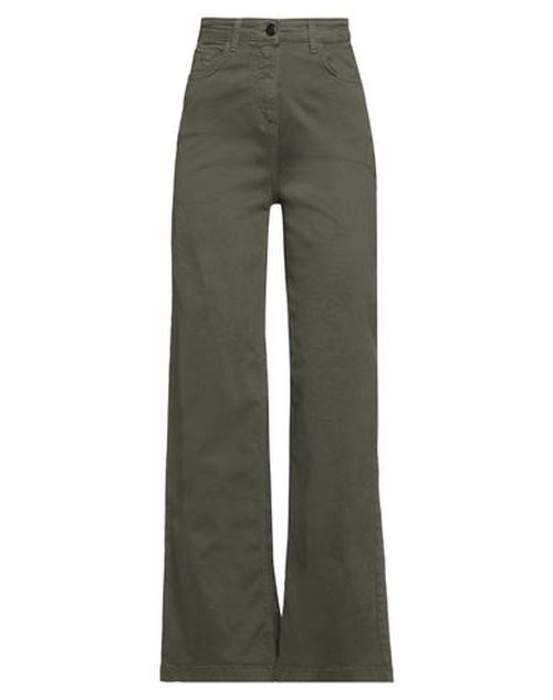 Woman Pants Military green Size 2 Cotton, Elastane