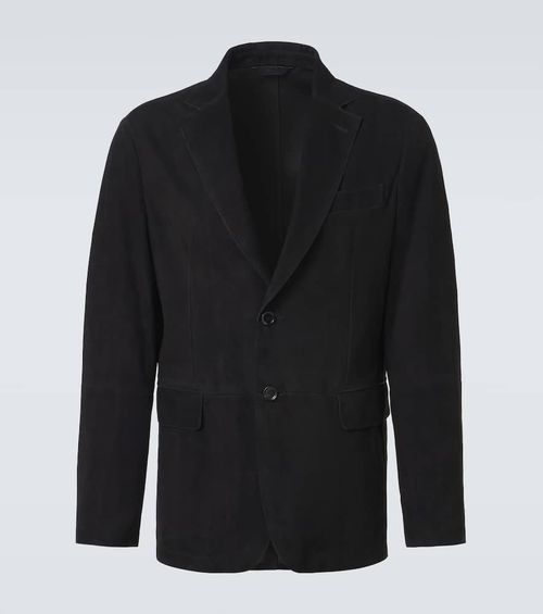 Monti single-breasted suede blazer