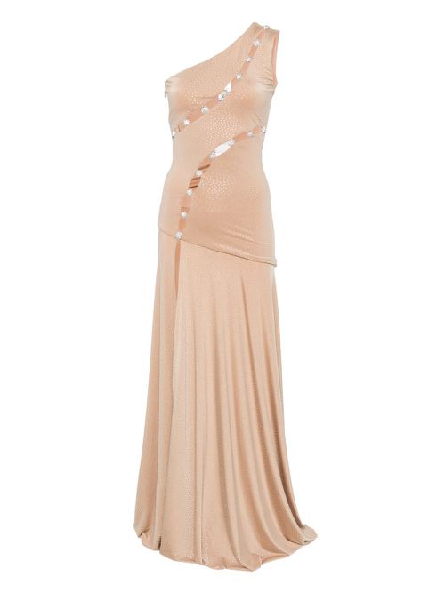 Crystal-embellished maxi dress - Neutrals
