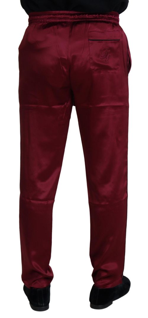 Silk Lounge Pants — Burgundy