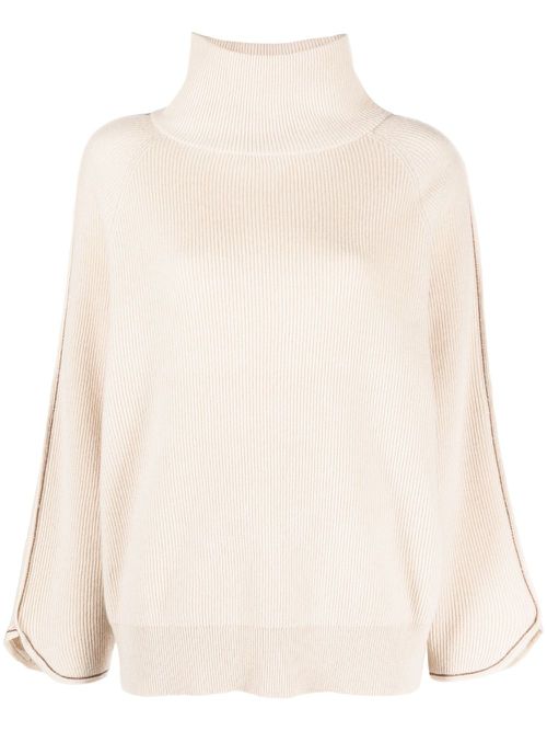 Monilli-detail cashmere jumper - Neutrals