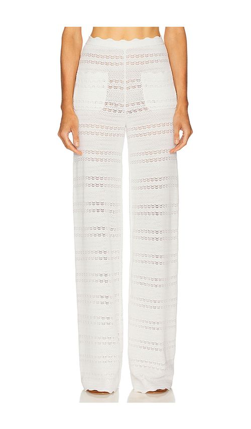 Helsa Kaitltn Scalloped Pant in Ivory - Ivory. L also in XS, S