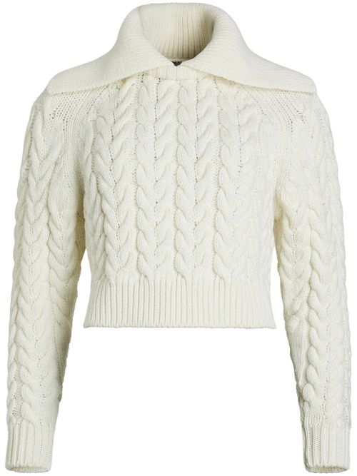 Sailor cable-knit sweater - White