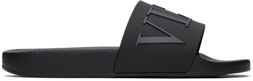 Valentino Garavani Black VLTN Slides