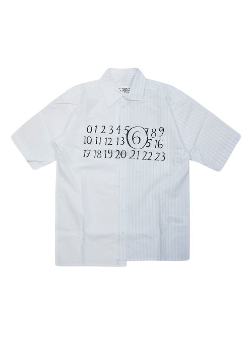 Mini Bi-Material Shirt with Numeric Series