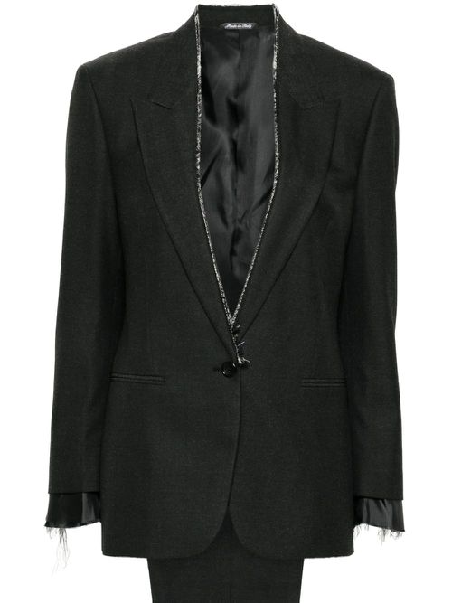 Herringbone-pattern suit - Black