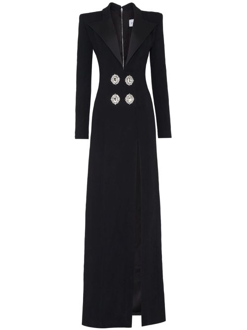 Crystal-embellished V-neck maxi dress - Black