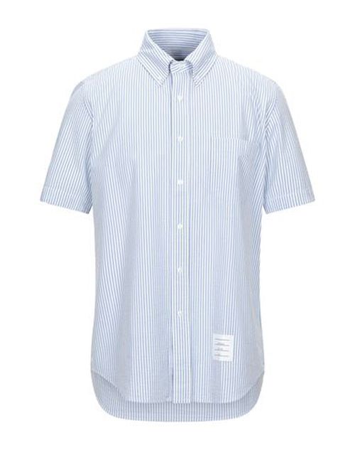 Thom Browne Man Shirt Sky blue Size 2 Cotton
