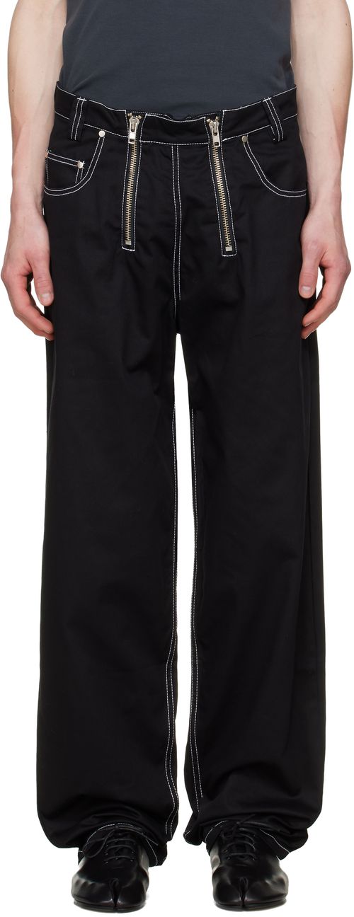 Black Cyrus Double Fly Trousers