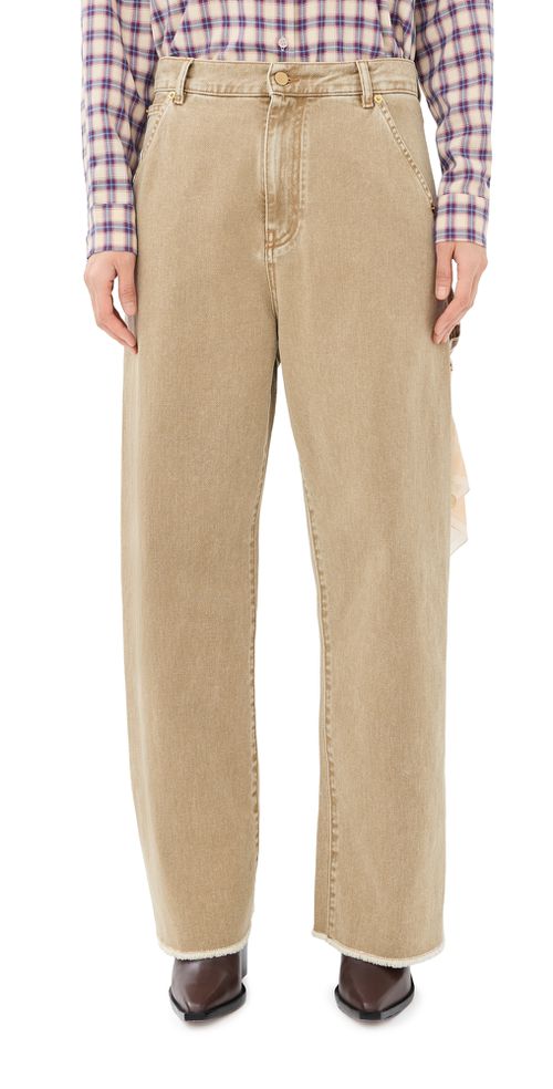 Sienna Loose Back Split Denim Jeans Camel