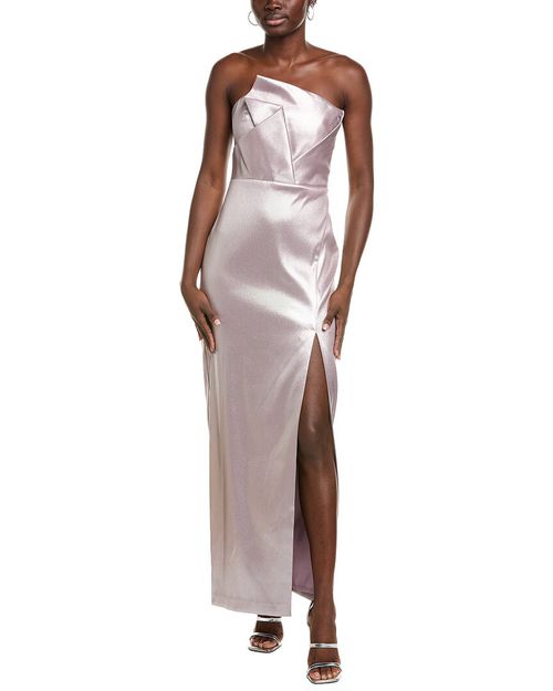 Aiden Mattox Coated Column Gown