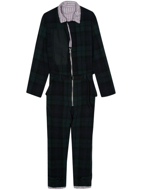Checked flannel jumpsuit - Green