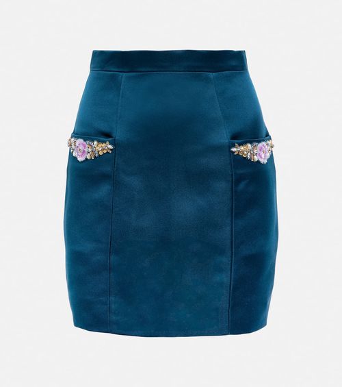 Silk miniskirt with Swarovski crystals