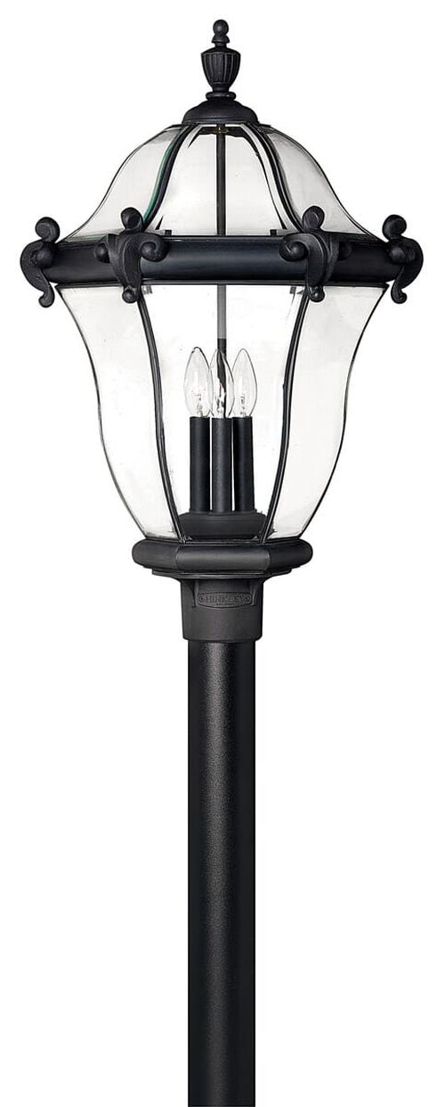 Museum Black LED Post Top Pier Mount from the San Clemente Collection