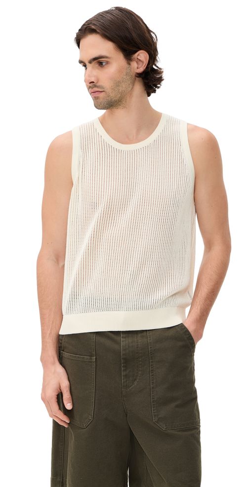 Knit Mesh Tank Top Sea Salt