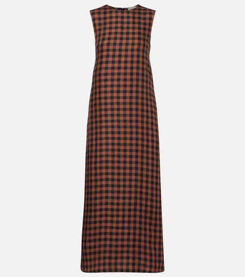 Tallin gingham linen maxi dress