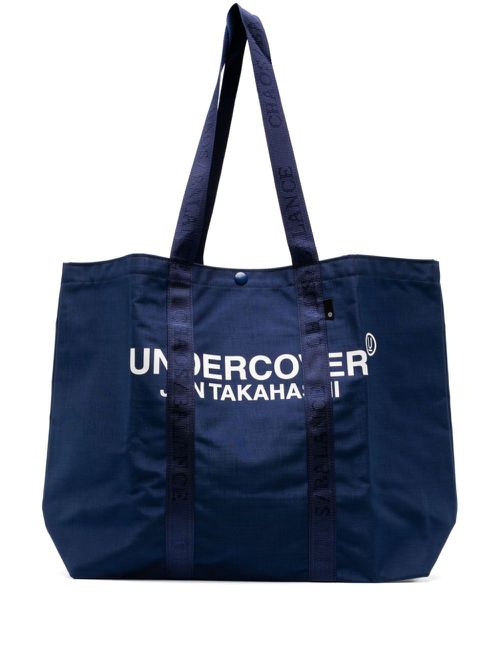 Logo-printed tote bag - Blue