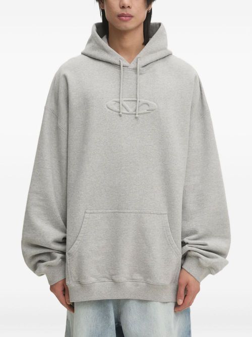 Logo-embossed hoodie - Grey