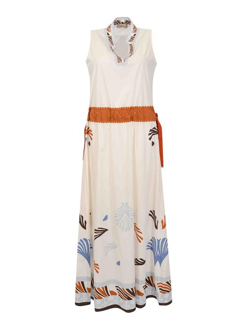 Long cotton dress with print
