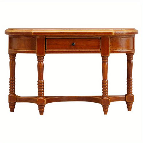 TEMU Doll European Retro Semi- Table Home Decor Kitchen Mini Furniture Chestnut Colored Living Room Table