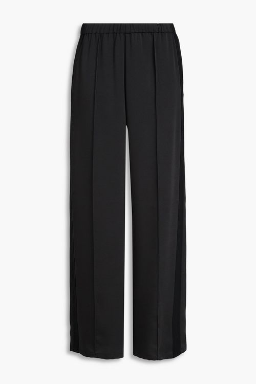 Satin wide-leg pants - Black - XL
