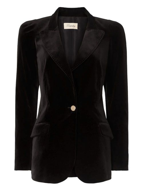 Clove velvet blazer - Black