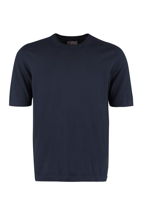 Cotton Knit T-Shirt — Blue