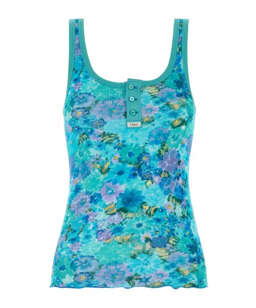 Chloé Floral Ribbed Knitted Top