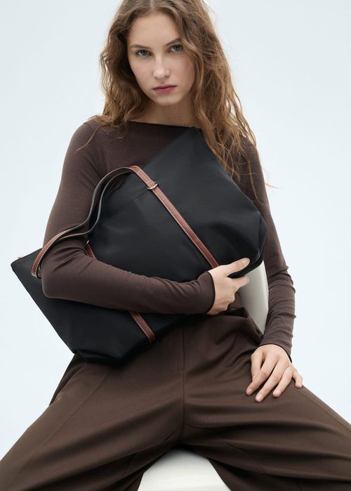 Shopper bag with double handle black - Woman - One size - 