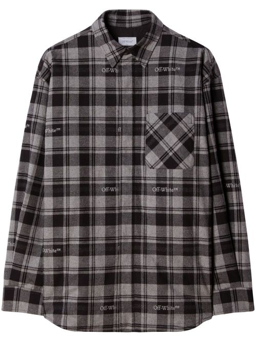 Checked flannel shirt - Grey