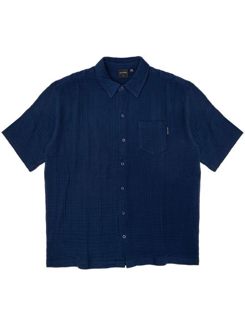 Enzi seersucker cotton shirt - Blue