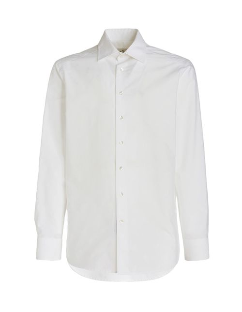 Man White Shirt With Tone On Tone Paisley Pattern