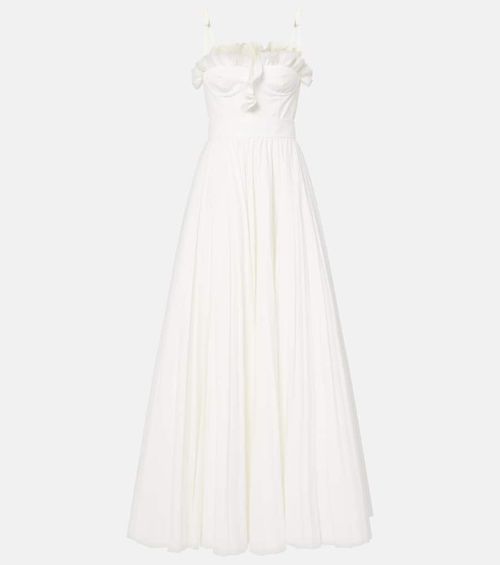 Ruffled cotton maxi dress