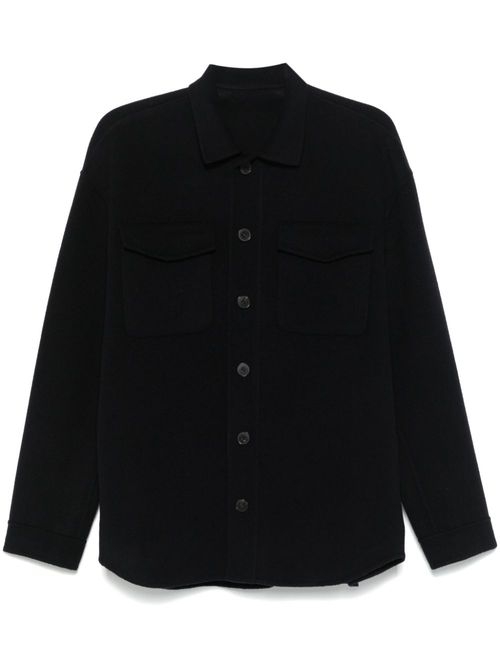 Virgin wool shirt jacket - Blue