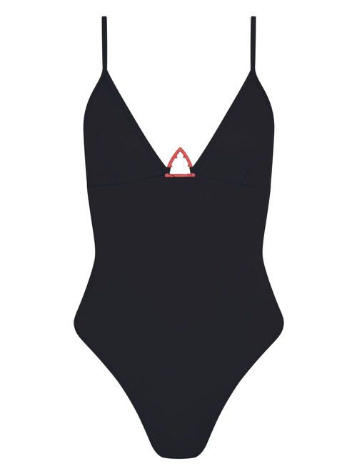 Shark-logo swimsuit - Black