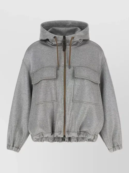 Brunello Cucinelli - hooded bomber jacket zipper detail pocket
