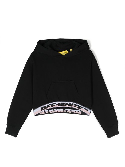 Logo-print cropped hoodie - 1010 BLACK BLACK
