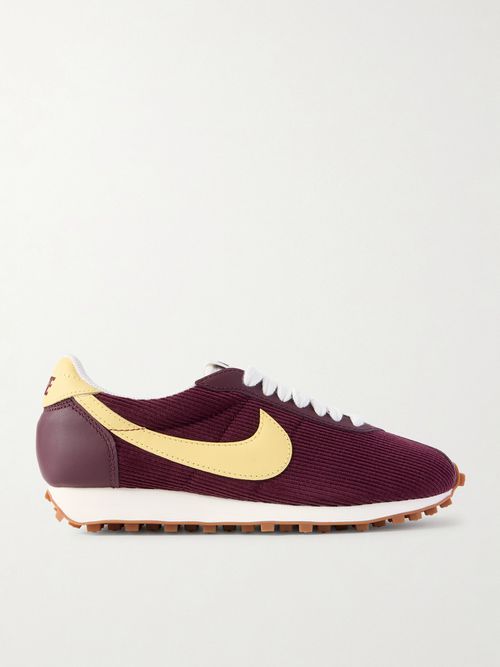 Ld-1000 Leather-trimmed Corduroy Sneakers - Burgundy