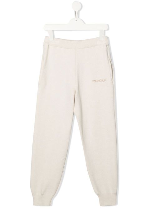 Logo-embroidered track pants - Neutrals