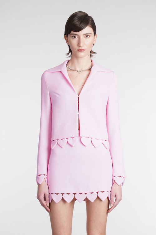 Blazer In Rose-pink Wool