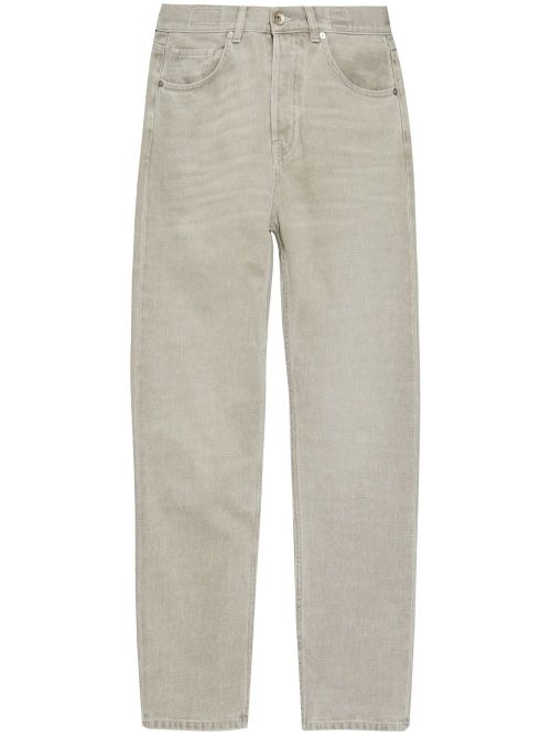 Light Grey Buttoned Jeans — Grey