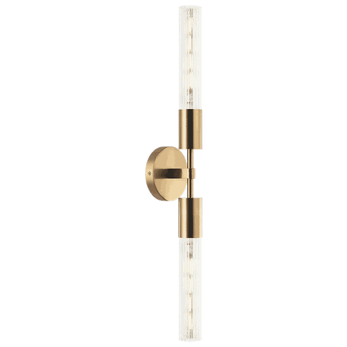 Aged Gold Brass Two Light Vanity from the Lumire Collection