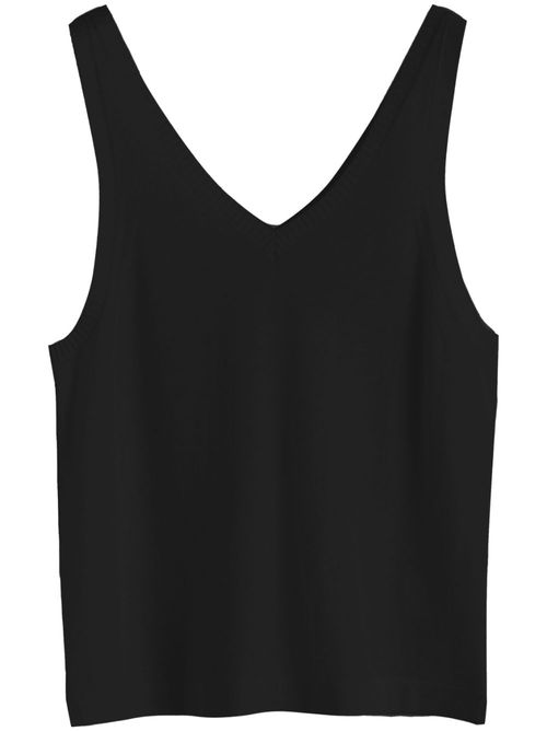 Fine-knit merino vest - Black