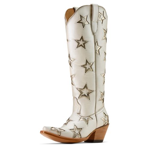Women's Casanova Star X Toe Western Boots in Ivory Pearl, B Medium Width, Size 3, by