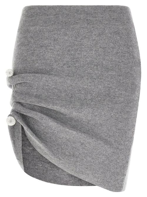 Asymmetrical Draped Virgin Wool Skirt — Taupe