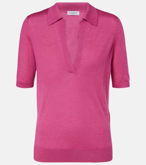 Frank cashmere and silk polo shirt