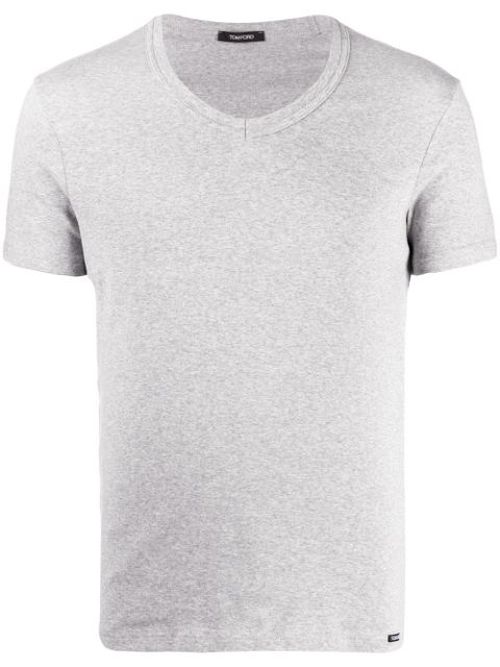 Logo patch V-neck T-shirt